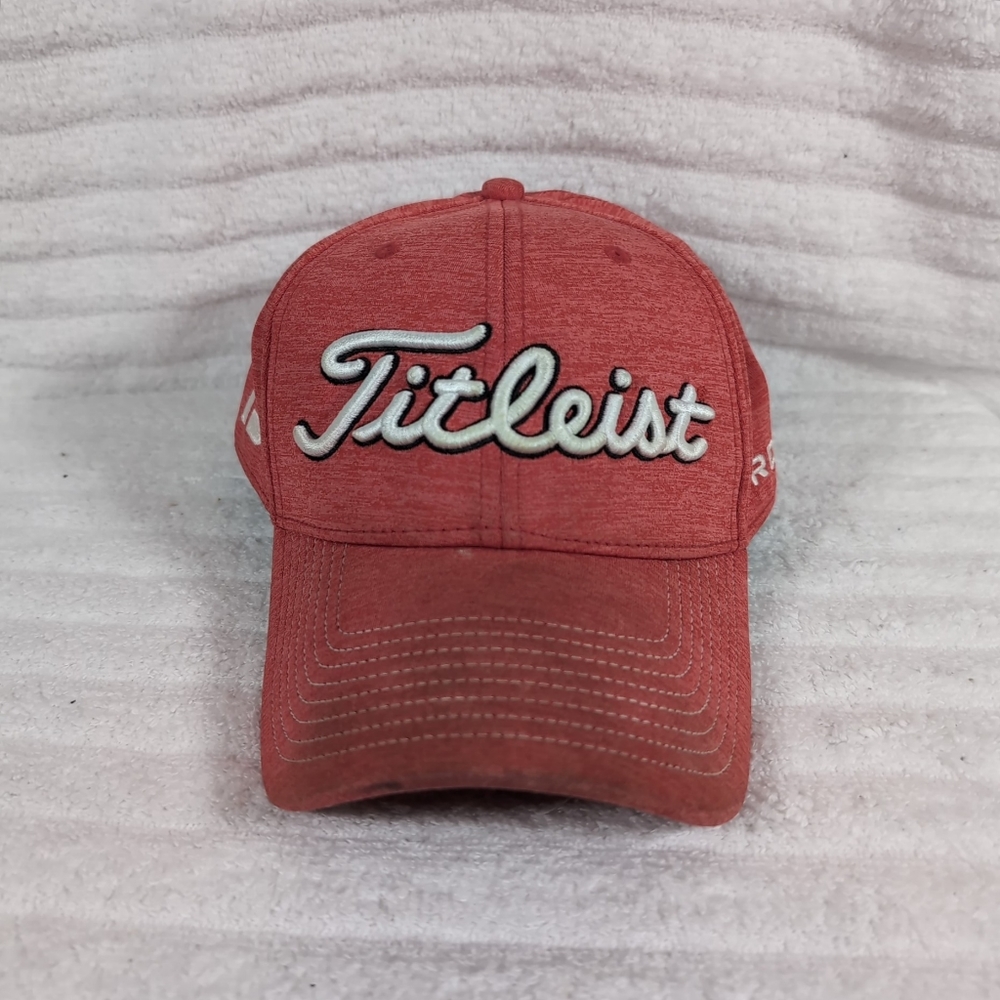 Titleist FootJoy FJ Pro V1 Flex Fit Golf Baseball Hat Cap RED Size M/L Stretch